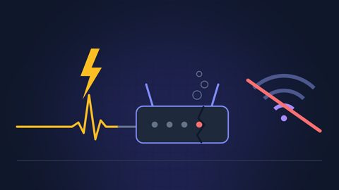 Илюстрация: пренапрежение при възстановяване на тока повреди модема